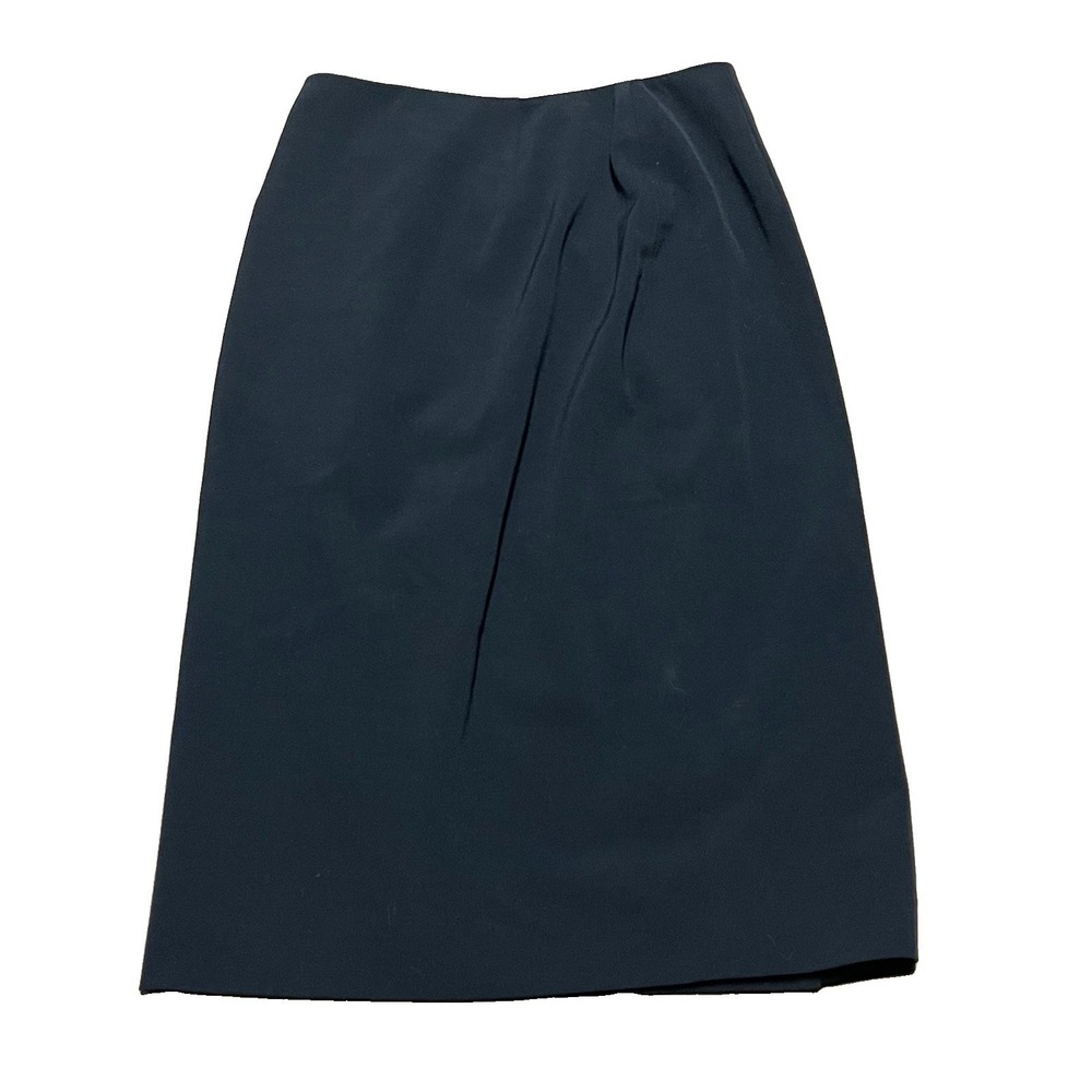 Vintage 90's Ralph Lauren Jeans Co. Black Zip Stretch Pencil Skirt Size 4 Petite